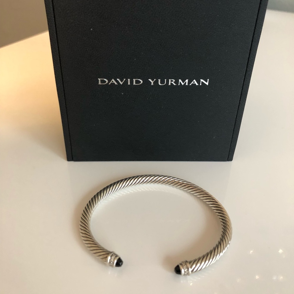 David Yurman Black Onyx and Diamond Cable Bracelet